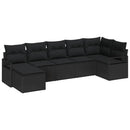 Sofa Sæt med pude med opbevaring 7 pcs Sort polyrattan