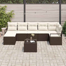 Sofa Sæt med pude med opbevaring 8 pcs Brun og Creme polyrattan