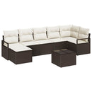 Sofa Sæt med pude med opbevaring 8 pcs Brun og Creme polyrattan