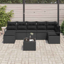 Sofa Sæt med pude med opbevaring 8 pcs Sort polyrattan