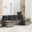 Sofa Sæt med pude med opbevaring 6 pcs Grå polyrattan
