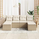 Sofa Sæt med pude 6 pcs Beige og creme polyrattan