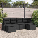 Sofa Sæt med pude med opbevaring 6 pcs Sort polyrattan