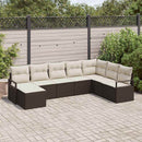 Sofa Sæt med pude med opbevaring 8 pcs Brun og Creme polyrattan