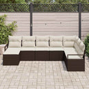 Sofa Sæt med pude med opbevaring 8 pcs Brun og Creme polyrattan