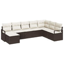 Sofa Sæt med pude med opbevaring 8 pcs Brun og Creme polyrattan