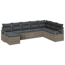 Sofa Sæt med pude med opbevaring 8 pcs Grå polyrattan