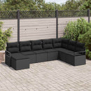 Sofa Sæt med pude med opbevaring 8 pcs Sort polyrattan