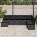 Sofa Sæt med pude med opbevaring 8 pcs Sort polyrattan