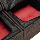 Sofa Sæt 8 stk. Brun og Rød polyrattan
