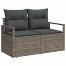 Havesofa Sæt med pude med opbevaring 9 pcs Grå polyrattan