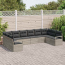 Havesofa Sæt med pude med opbevaring 10 pcs Lysegrå polyrattan
