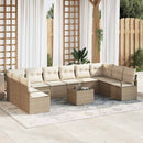 Havesofa Sæt med pude 11 pcs Beige og creme polyrattan