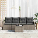 Sofa Sæt med pude med opbevaring 5 pcs Grå polyrattan