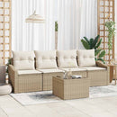Sofa Sæt med pude 5 pcs Beige og creme polyrattan
