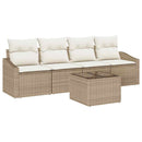 Sofa Sæt med pude 5 pcs Beige og creme polyrattan
