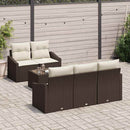 Sofa Sæt med pude med opbevaring 6 pcs Brun og Creme polyrattan
