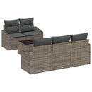 Sofa Sæt med pude med opbevaring 6 pcs Grå polyrattan