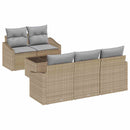 Sofa Sæt med pude med opbevaring 6 pcs Beige og grå polyrattan