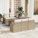 Sofa Sæt med pude 6 pcs Beige og creme polyrattan
