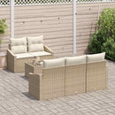 Sofa Sæt med pude 6 pcs Beige og creme polyrattan