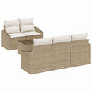 Sofa Sæt med pude 6 pcs Beige og creme polyrattan