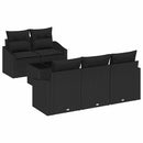 Sofa Sæt med pude med opbevaring 6 pcs Sort polyrattan