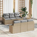 Sofa Sæt med pude med opbevaring 7 pcs Beige og grå polyrattan