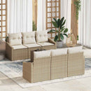 Sofa Sæt med pude 7 pcs Beige og creme polyrattan