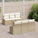 Sofa Sæt med pude 7 pcs Beige og creme polyrattan