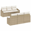 Sofa Sæt med pude 7 pcs Beige og creme polyrattan