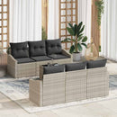 Sofa Sæt 7 pcs Lysegrå og mørkegrå polyrattan