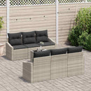 Sofa Sæt 7 pcs Lysegrå og mørkegrå polyrattan