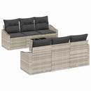 Sofa Sæt 7 pcs Lysegrå og mørkegrå polyrattan