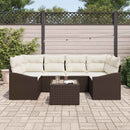 Sofa Sæt med pude med opbevaring 7 pcs Brun og Creme polyrattan