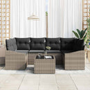 Sofa Sæt med pude med opbevaring 7 pcs Grå polyrattan
