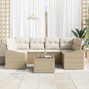 Sofa Sæt med pude 7 pcs Beige og creme polyrattan