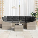 Sofa Sæt med pude 7 pcs Lysegrå og mørkegrå polyrattan