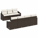 Sofa Sæt med pude med opbevaring 8 pcs Brun og Creme polyrattan