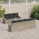 Sofa Sæt med pude 8 pcs Lysegrå og mørkegrå polyrattan