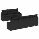 Sofa Sæt med pude med opbevaring 8 pcs Sort polyrattan