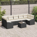 Sofa Sæt med pude med opbevaring 8 pcs Sort og Cream polyrattan