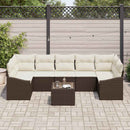Sofa Sæt med pude med opbevaring 8 pcs Brun og Creme polyrattan