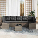 Sofa Sæt med pude med opbevaring 8 pcs Grå polyrattan