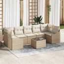 Sofa Sæt med pude 8 pcs Beige og creme polyrattan