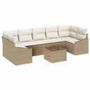 Sofa Sæt med pude 8 pcs Beige og creme polyrattan
