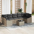 Sofa Sæt med pude 8 pcs Lysegrå og mørkegrå polyrattan