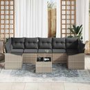 Sofa Sæt med pude 8 pcs Lysegrå og mørkegrå polyrattan