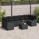 Sofa Sæt med pude med opbevaring 8 pcs Sort polyrattan