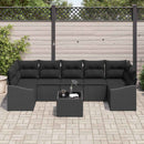 Sofa Sæt med pude med opbevaring 8 pcs Sort polyrattan
